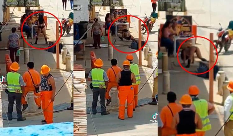 Obreros del malecón en Gaviotas dejan trabajos para ver show de edecán