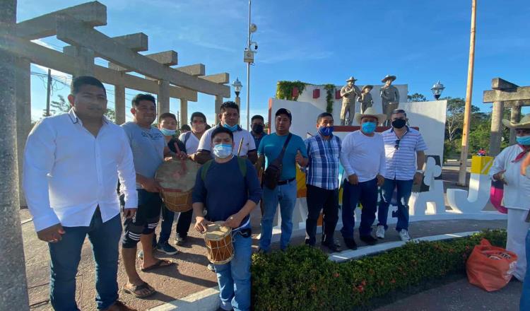 Protestan contra decisión de remover monumento “Los tamborileros” en Nacajuca