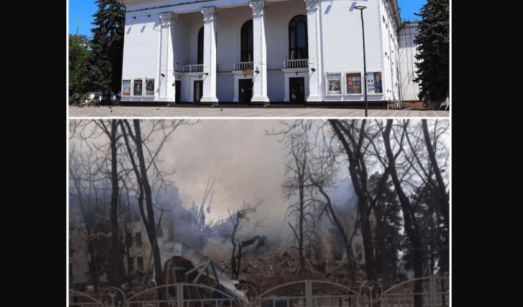Ucrania acusa a Rusia de bombardear un teatro con refugiados en Mariúpol