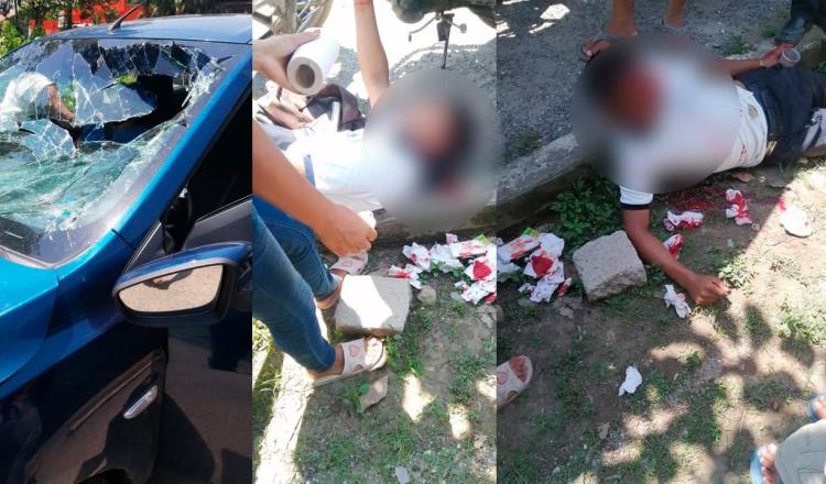Atropellan a estudiantes en moto… en Comalcalco