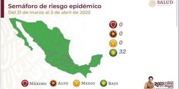 En semáforo verde, las 32 entidades de México