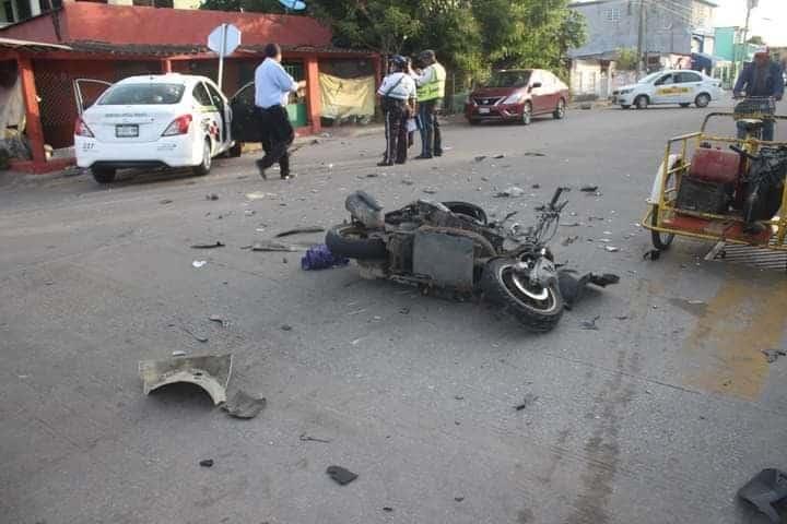 Motociclista resulta herido de gravedad tras ser impactado por un taxi, en  Frontera