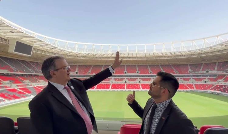 Ebrard visita el “Estadio Mexicano” en Qatar