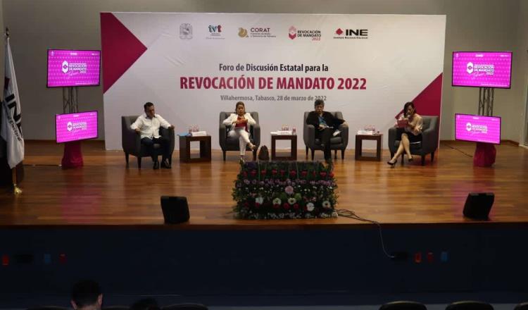 Realiza INE Tabasco foro estatal sobre Revocación de Mandato