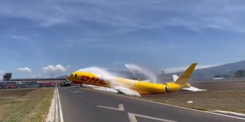 Avión de DHL se parte en dos durante aterrizaje en aeropuerto de Costa Rica