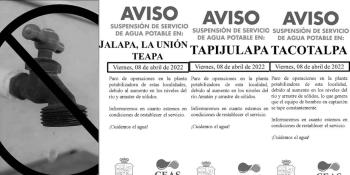 Suspenden servicios en potabilizadoras de  Jalapa, Teapa y Tacotalpa