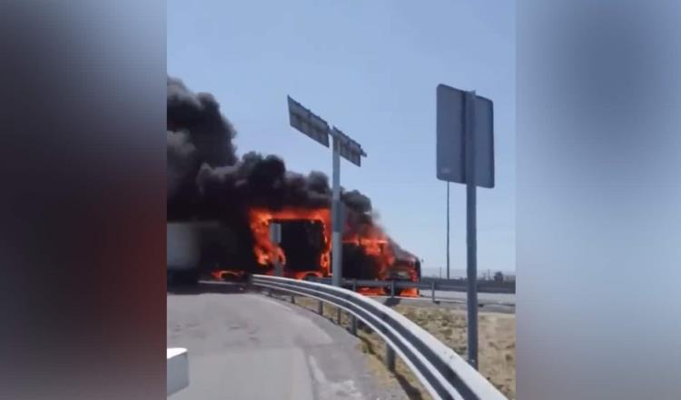 Incendian tráileres en bloqueo del puente internacional Reynosa-Pharr