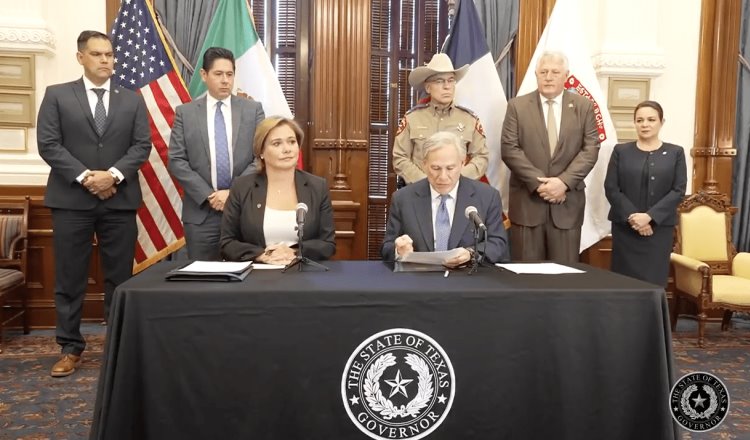 Acuerdan Maru Campos y Greg Abbott suspender inspecciones en frontera Chihuahua-Texas