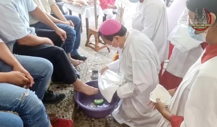 Retoma Obispo de Tabasco, lavatorio de pies en Catedral, tras pandemia