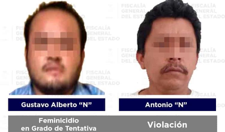 Asegura FGE a 4 sujetos por feminicidio en tentativa, violación, robo y violencia familiar