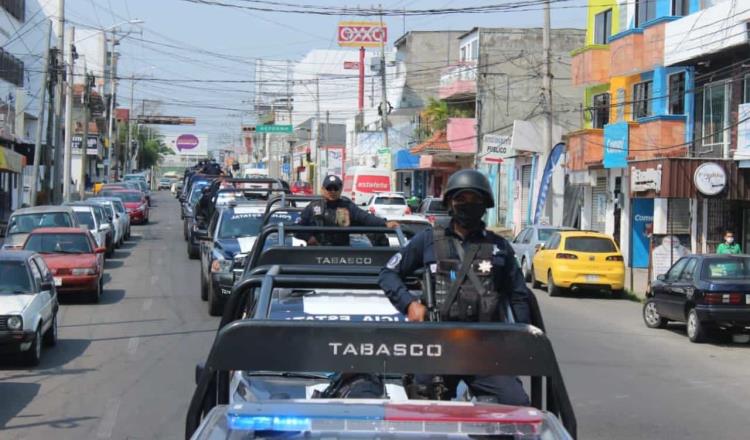 Intensifican patrullajes en bancos, comercios y colonias de Villahermosa