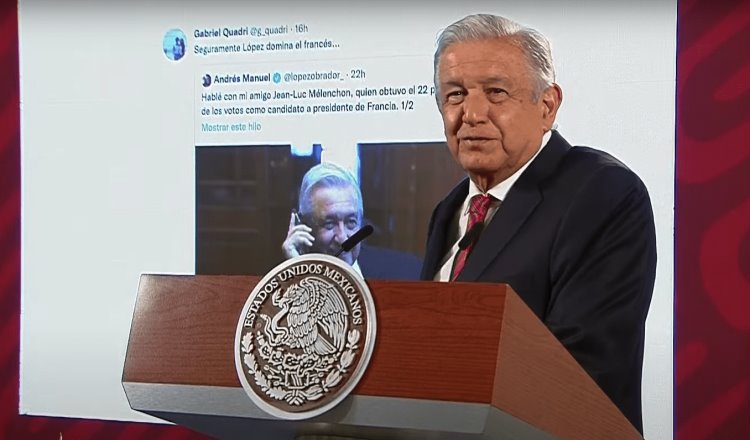 “No hablo francés”: Obrador explica a Quadri su plática con Mélenchon