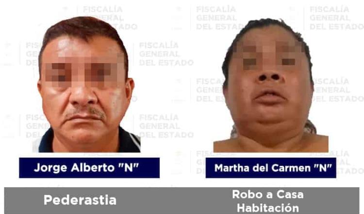 Detienen a 5 por robo, pederastia, violación e incumplimiento de obligaciones familiares en Tabasco