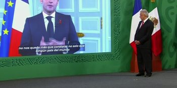 Felicita AMLO a Macron por triunfo en elecciones presidenciales