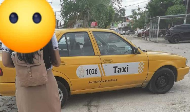 Exhiben a taxista por intentar bajar a estudiante a mitad de un servicio en Villahermosa