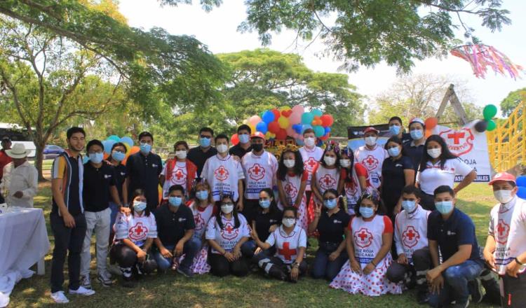 Realiza Cruz Roja operativo del Día del Niño en Comalcalco con demostración de operatividad