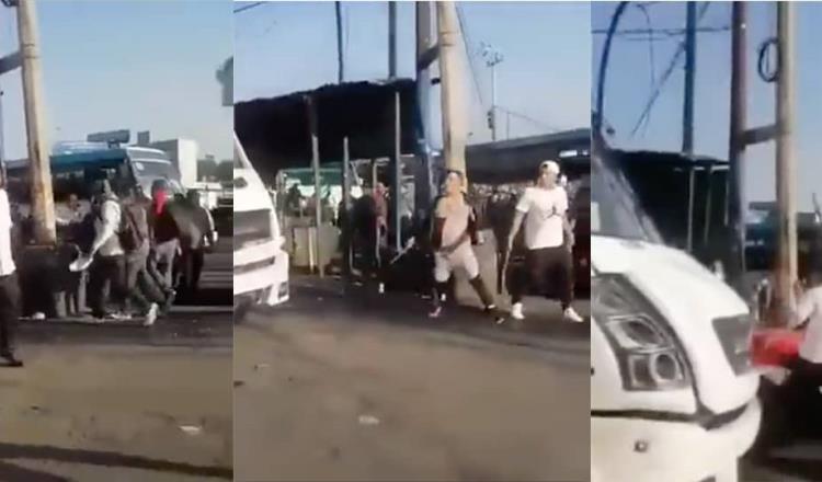 Choferes se enfrentan en paradero de Tacubaya