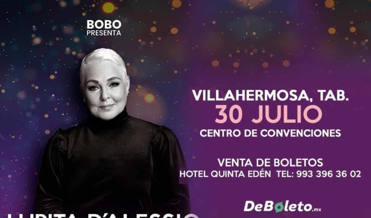 Lupita D’alessio rugirá en Villahermosa el 30 de julio