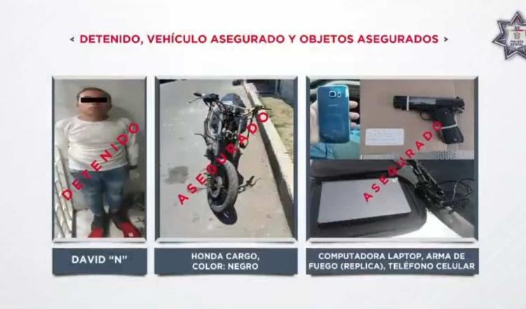 Detienen a sujetos que le robaron laptop a estudiante en asalto en Ecatepec