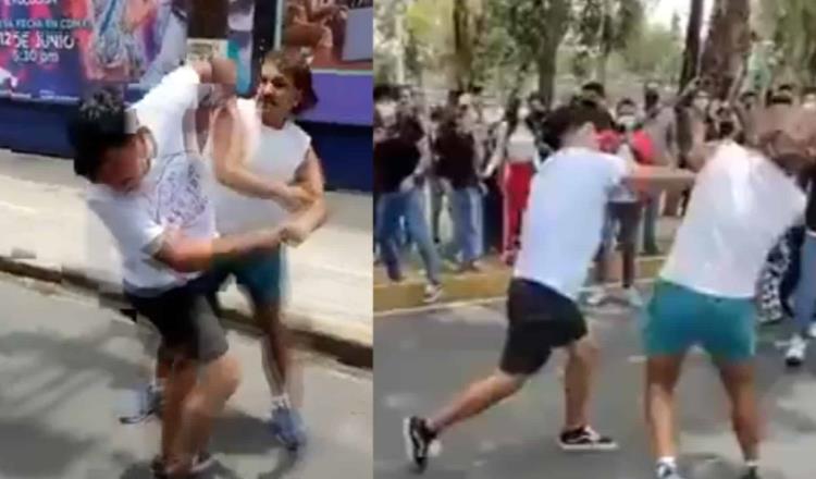 |VIDEO|Maestro y alumno del IPN protagonizan pelea en calles de Zacatenco 