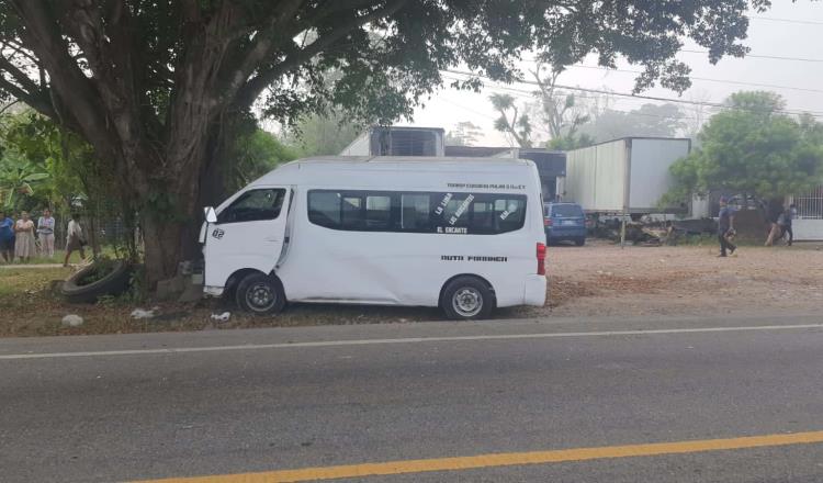 Chofer de combi muere tras dormirse al volante en la carretera Teapa-Villahermosa