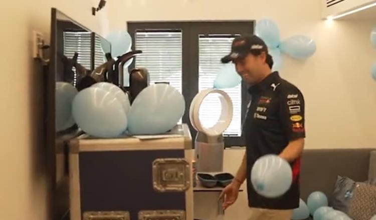 Red Bull y Verstappen le organizan baby shower a Checo Pérez