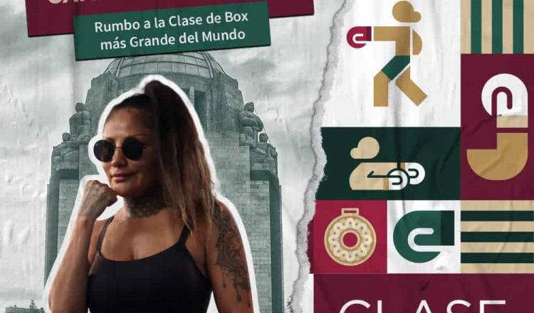 La Barby Juárez da clase masiva de box; busca romper récord Guinness