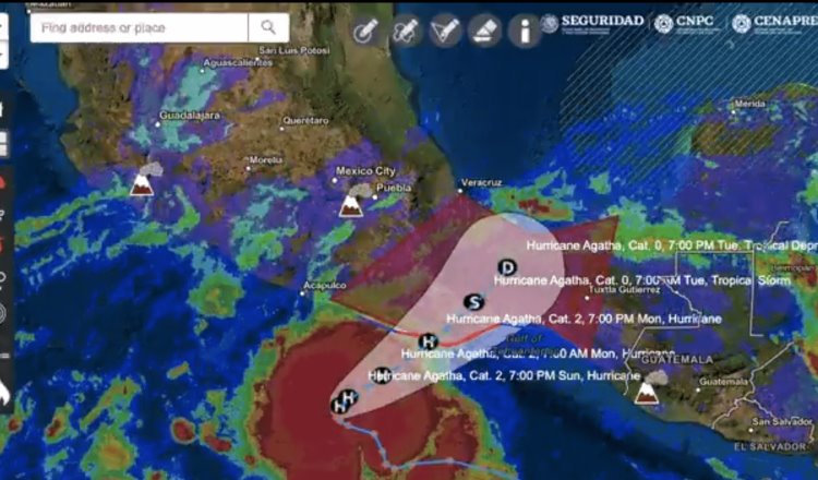 Huracán Agatha alcanzaría categoría 3 este lunes: Conagua