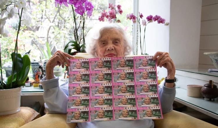 Lotería Nacional lanza billete conmemorativo por 90 años de Elena Poniatowska