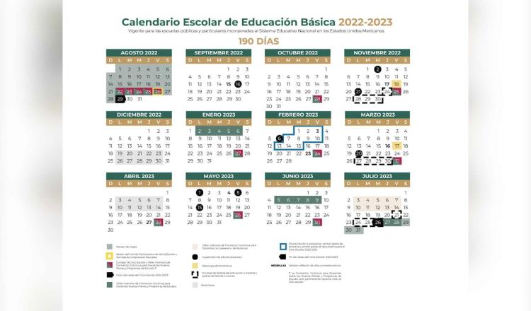 Publica SEP calendario escolar 2022-2023