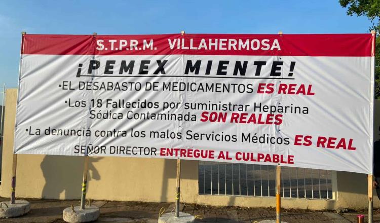 Protestan frente a Clínica de Pemex por el caso de la heparina sódica