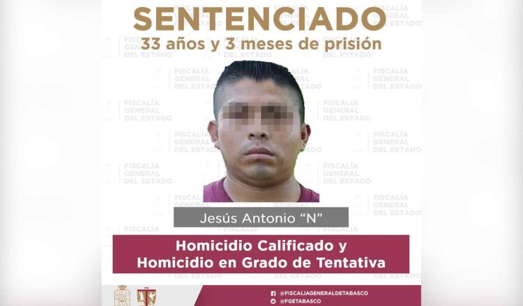 Dan 33 años de cárcel a homicida de Centla