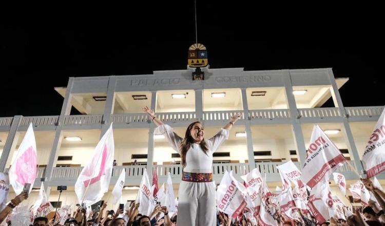 Celebra Mara Lezama su virtual triunfo en Quintana Roo