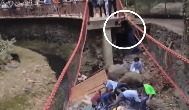 Alguien brincó: Narran colapso de puente colgante en Cuernavaca, Morelos