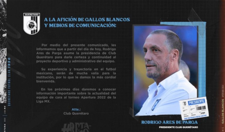 Rodrigo Ares será nuevo presidente deportivo de Querétaro