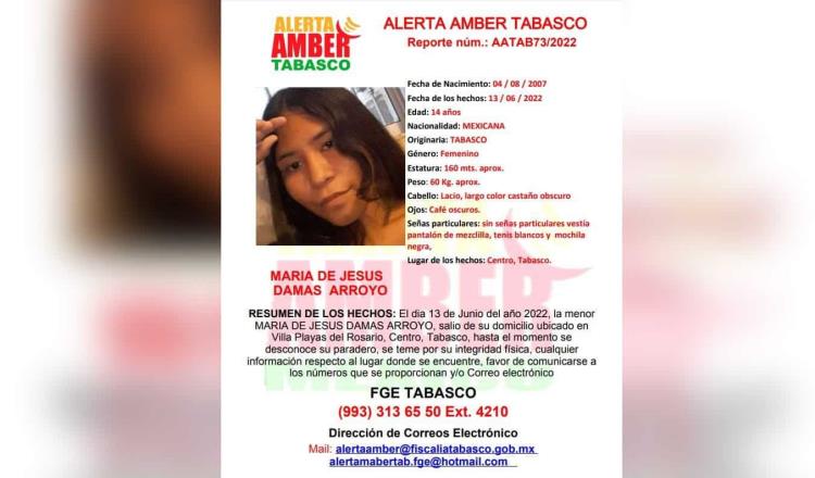 Activan Alerta Amber para menor de 14 años que salió de Playas del Rosario, Centro