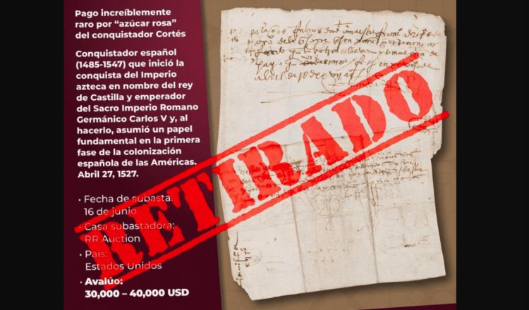 Detienen subasta de autógrafo de Hernán Cortés, perteneciente al AGN