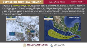 Tormenta tropical "Celia" se convertirá en huracán prevé el SMN