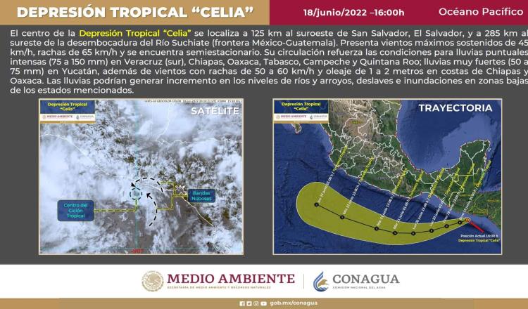 Tormenta tropical “Celia” se convertirá en huracán prevé el SMN