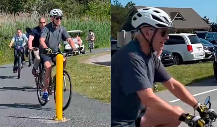Joe Biden sufre caída de su bicicleta durante paseo en la playa