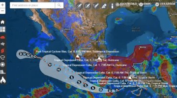 [Actualizado] Sigue el pronóstico de lluvias torrenciales para Tabasco por Celia