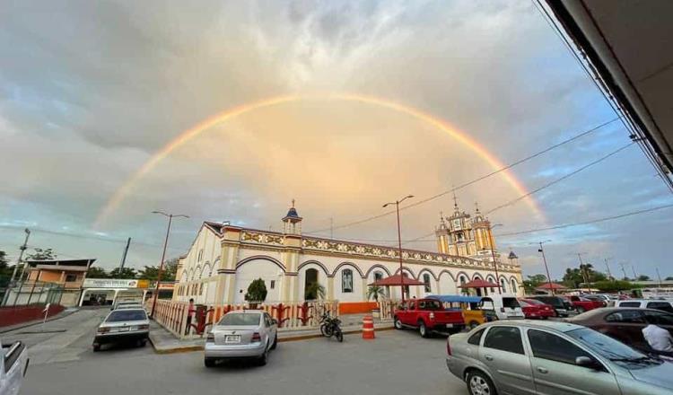 Arcoíris ilumina parroquia de ‘La Virgen de Cupilco’ en Comalcalco
