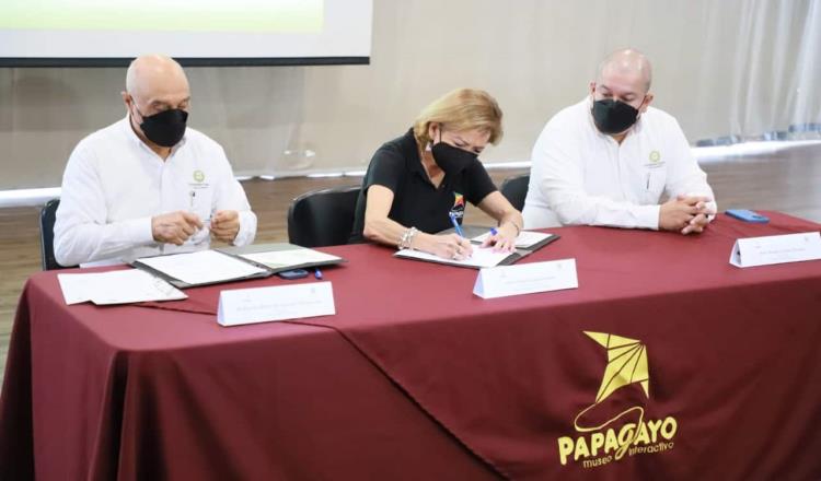 Papagayo y Universidad Olmeca, firman convenio en pro de los jóvenes y las ciencias