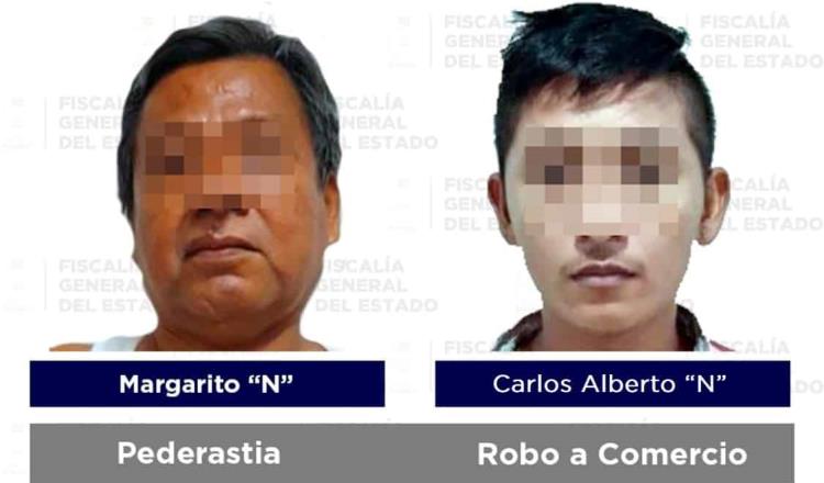 Detienen 6 por homicidio culposo, robo, pederastia e incumplimiento familiar en Tabasco