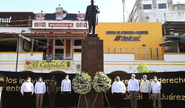 Honran en Tabasco la memoria de Juárez en su 150 aniversario luctuoso