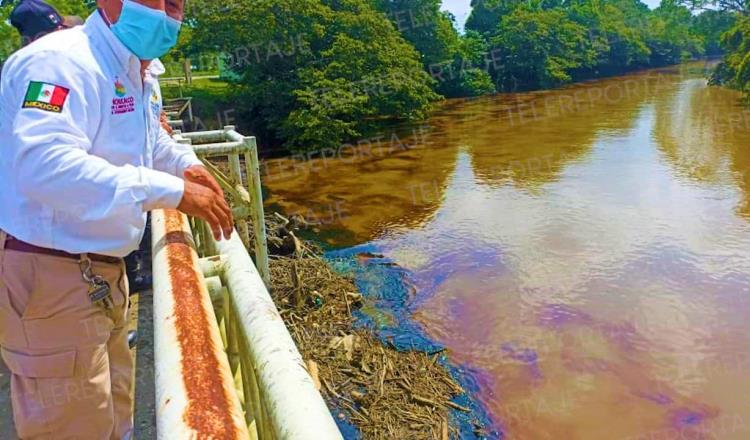 Paran potabilizadoras de Huimanguillo y Cunduacán por mancha de aceite en el Mezcalapa