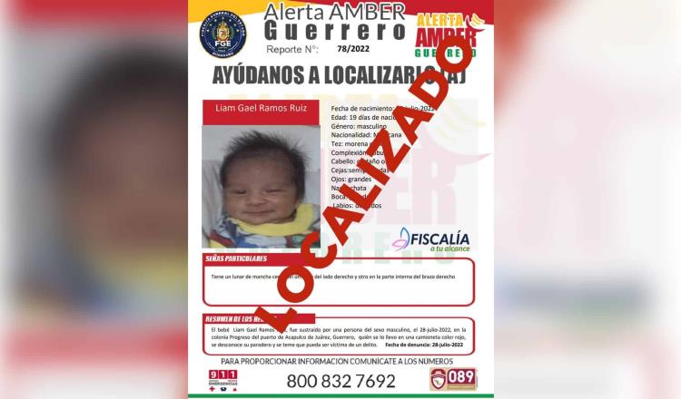 Localizan a bebé robado en Guerrero