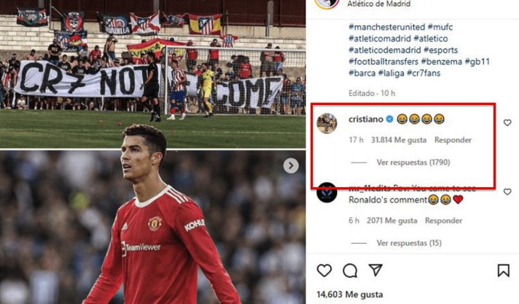 Cristiano Ronaldo responde con risas al posible fichaje con Atlético de Madrid