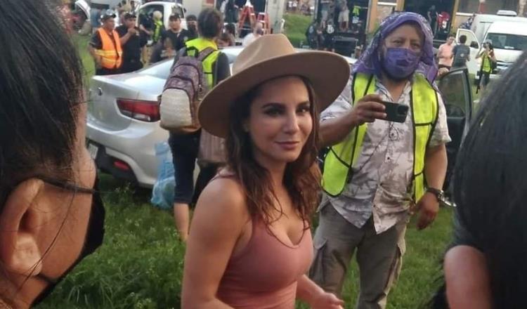 Martha Higareda graba película en Opichén, Yucatán