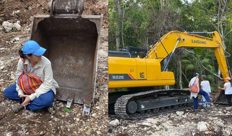 Activistas paran máquinas del Tren Maya en Akumal